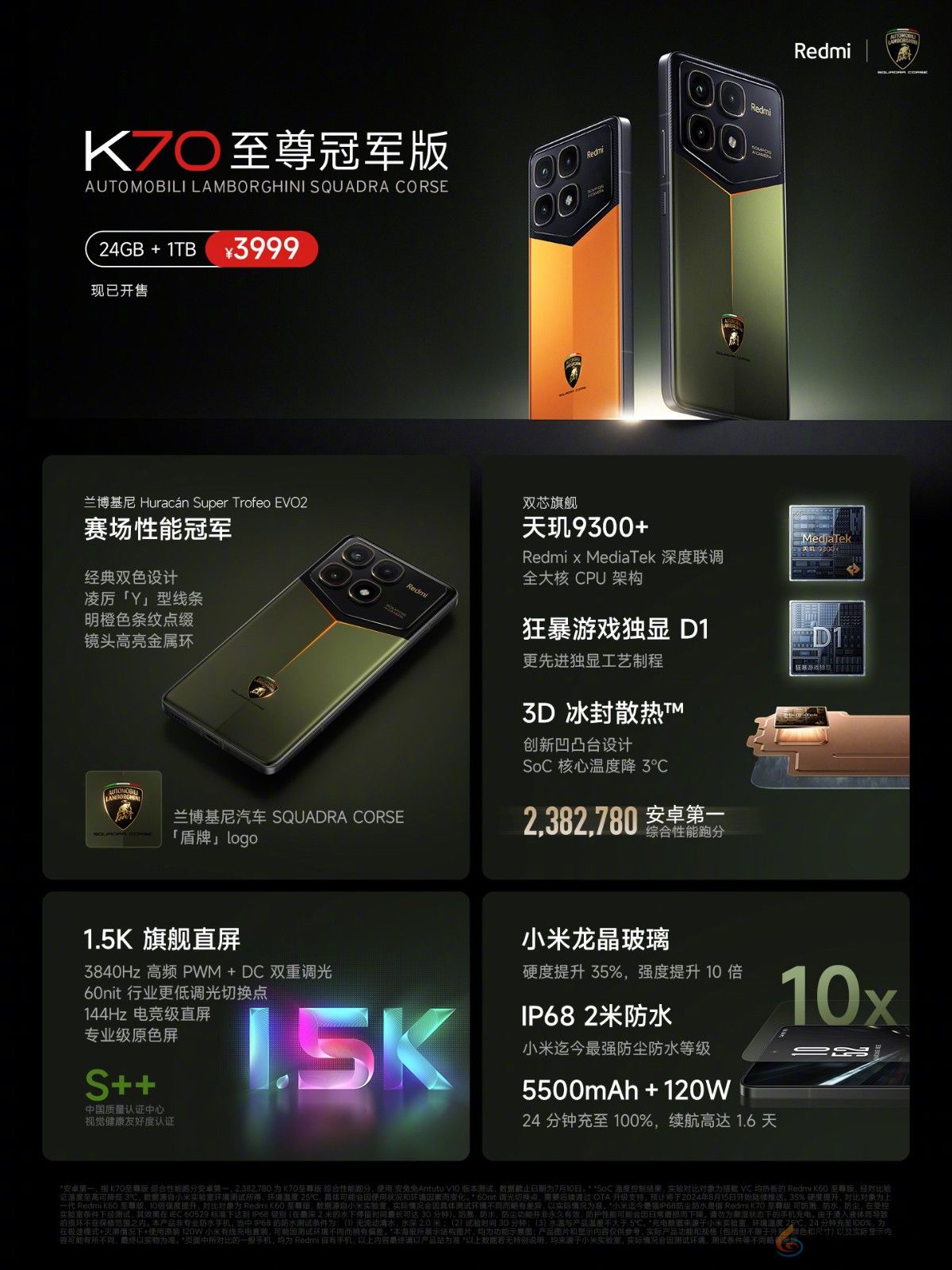 Redmi K70至尊版发布 售价2599元起(图4)